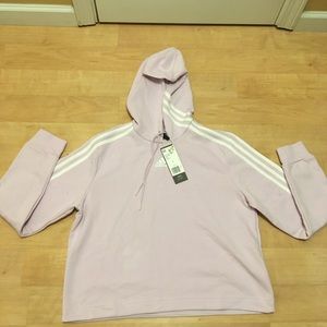 Adidas Pink Short Waisted Hoodie Sweater